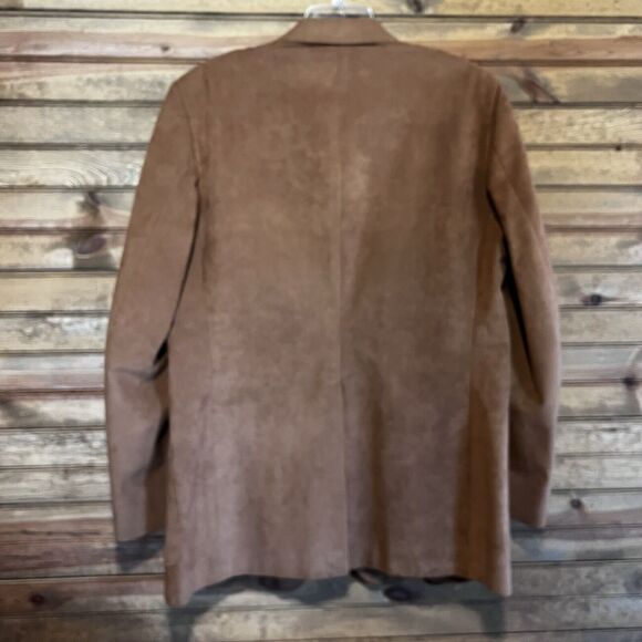 Vintage Kingsridge A Davis Ft Worth Men’s Suede Suit Jacket Sz 44 Custom Fabric - Picture 5 of 10